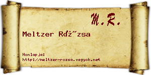 Meltzer Rózsa névjegykártya